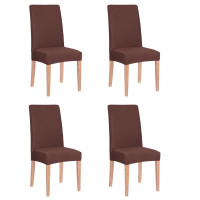 Set 4 huse universale pentru scaun, marime universala, poliester si spandex, 45 x 60 cm, maro Set 4 huse universale pentru scaun, marime universala, poliester si spandex, 45 x 60 cm, maro