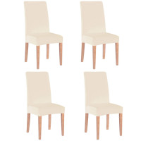 Set 4 huse universale pentru scaun, marime universala, poliester si spandex, 45 x 60 cm, bej Set 4 huse universale pentru scaun, marime universala, poliester si spandex, 45 x 60 cm, bej