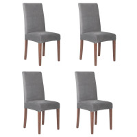 Set 4 huse universal pentru scaun, marime universala, poliester si spandex, 45 x 60 cm, catfiea gri Set 4 huse universal pentru scaun, marime universala, poliester si spandex, 45 x 60 cm, catfiea gri