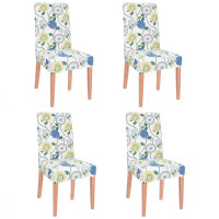 Set 4 huse universale pentru scaun, marime universala, poliester si spandex, 45 cm x 60 cm, imprimeu floral, gri Set 4 huse universale pentru scaun, marime universala, poliester si spandex, 45 cm x 60 cm, imprimeu floral, gri
