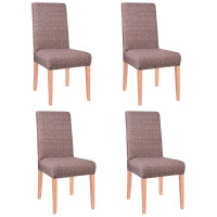 Set 4 huse universale pentru scaun, marime universala, poliester si spandex, 45 x 60 cm, carouri maro Set 4 huse universale pentru scaun, marime universala, poliester si spandex, 45 x 60 cm, carouri maro