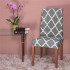 Set 4 huse universale pentru scaun, marime universala, poliester si spandex, 45 x 60 cm, gri alb [8]