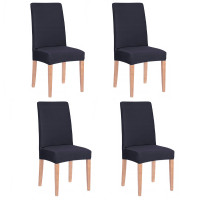 Set 4 huse universale pentru scaun, marime universala, poliester si spandex, 45 cm x 60 cm, bleumarin inchis Set 4 huse universale pentru scaun, marime universala, poliester si spandex, 45 cm x 60 cm, bleumarin inchis