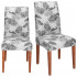 Set 4 huse universale pentru scaun, marime universala, poliester si spandex, 38x70cm, gri cu model floral [2]