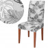 Set 4 huse universale pentru scaun, marime universala, poliester si spandex, 38x70cm, gri cu model floral [3]