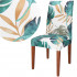 Set 4 huse pentru scaun, marime universala, poliester si spandex, 38x70cm, verde cu model floral [3]