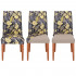 Set 4 huse pentru scaun, marime universala, poliester si spandex, 38x70cm, gri si galben [8]