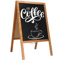 Panou stradal cu 2 fete, pentru meniu restaurant sau reclama, 60x100 cm, maro