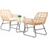 Set mobilier gradina din ratan, 2 scaune cu perne, 1 masa rotunda, maro natur [4]