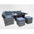 Set mobilier gradina coltar 4 piese, canapea, masa si 2 tabureti, ratan PE, 182x68x68 cm, gri [2]