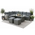 Set mobilier gradina coltar 4 piese, canapea, masa si 2 tabureti, ratan PE, 182x68x68 cm, gri [12]