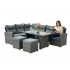 Set mobilier gradina coltar 4 piese, canapea, masa si 2 tabureti, ratan PE, 182x68x68 cm, gri [4]