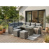 Set mobilier gradina coltar 4 piese, canapea, masa si 2 tabureti, ratan PE, 182x68x68 cm, gri [5]