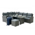 Set mobilier gradina coltar 4 piese, canapea, masa si 2 tabureti, ratan PE, 182x68x68 cm, gri [6]
