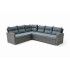 Set mobilier gradina coltar 4 piese, canapea, masa si 2 tabureti, ratan PE, 182x68x68 cm, gri [7]
