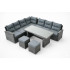 Set mobilier gradina coltar 4 piese, canapea, masa si 2 tabureti, ratan PE, 182x68x68 cm, gri [9]