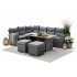 Set mobilier gradina coltar 4 piese, canapea, masa si 2 tabureti, ratan PE, 182x68x68 cm, gri [10]