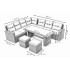 Set mobilier gradina coltar 4 piese, canapea, masa si 2 tabureti, ratan PE, 182x68x68 cm, gri [11]