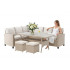 Set mobilier gradina Cesme 4 piese, canapea, masa si 2 tabureti, ratan PE, 179x65x73 cm, bej [5]