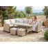 Set mobilier gradina Cesme 4 piese, canapea, masa si 2 tabureti, ratan PE, 179x65x73 cm, bej [6]
