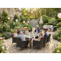 Set mobilier gradina 8 scaune si masa 196x98x73 cm, ratan si cadru otel zincat, blat masa sticla securizata, maro [14]