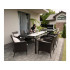 Set mobilier gradina 8 scaune si masa 196x98x73 cm, ratan si cadru otel zincat, blat masa sticla securizata, maro [10]