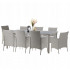 Set mobilier gradina 8 scaune si masa 196x98x73 cm, ratan si cadru otel zincat, blat masa sticla securizata, gri [2]