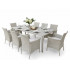 Set mobilier gradina 8 scaune si masa 196x98x73 cm, ratan si cadru otel zincat, blat masa sticla securizata, gri [4]