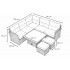 Set mobilier gradina coltar 5 piese, canapea colt, 2 tabureti si masa reglabila pe inaltime, ratan PE, 179x69x73 cm, maro si crem [7]