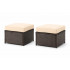 Set mobilier gradina coltar 5 piese, canapea colt, 2 tabureti si masa reglabila pe inaltime, ratan PE, 179x69x73 cm, maro si crem [9]