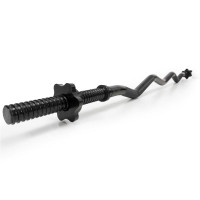 Bara haltera curbata Z pentru greutati 120 cm, diametru 25 mm, otel, incarcare maxima 140 kg, negru