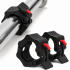 Set 2 cleme pentru bara olimpica 50 mm, sistem de inchidere cu clips, insertii interioare din cauciuc, negru [2]