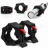 Set 2 cleme pentru bara olimpica 50 mm, sistem de inchidere cu clips, insertii interioare din cauciuc, negru [5]