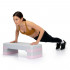 Stepper aerobic, ajustabil in 3 trepte, antiderapant, maxim 350 kg, 68x29x20 cm, gri si roz [15]