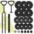 Set gantere, bara si kettlebell ajustabil 30 kg, 16 discuri, conector si suport dedicat, negru [16]