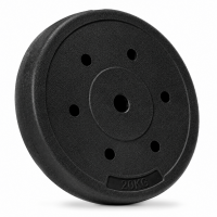 Disc greutate haltera, 20 kg, umplutura bitumica, invelist PP, 29 mm, negru