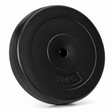 Disc greutate haltera, 20 kg, umplutura bitumica, invelist PP, 31 mm, negru Disc greutate haltera, 20 kg, umplutura bitumica, invelist PP, 31 mm, negru