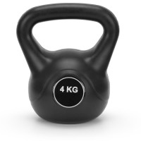 Kettlebell 4 kg, bitum cu invelis rezistent ABS,  21x23 cm, negru