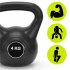 Kettlebell 4 kg, bitum cu invelis rezistent ABS,  21x23 cm, negru [10]