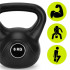 Kettlebell 6 kg, bitum cu invelis rezistent ABS, 24x21 cm, negru [10]