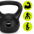Kettlebell 8 kg, bitum cu invelis rezistent ABS, 24x23 cm, negru [3]