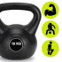 Kettlebell 10 kg, bitum cu invelis rezistent ABS, 25x27 cm, negru [7]