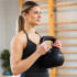 Kettlebell 12 kg, bitum cu invelis rezistent ABS, 25x19x27 cm, negru [9]