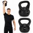 Kettlebell 12 kg, bitum cu invelis rezistent ABS, 25x19x27 cm, negru [10]