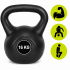 Kettlebell 16 kg, bitum cu invelis rezistent ABS, 28x23x30 cm, negru [5]