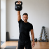 Kettlebell 16 kg, bitum cu invelis rezistent ABS, 28x23x30 cm, negru [6]