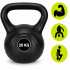 Kettlebell 20 kg, bitum cu invelis rezistent ABS, 30x25x33 cm, negru [6]