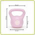 Kettlebell 2 kg, bitum cu invelis rezistent ABS, 16x19 cm, roz [2]