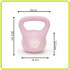Kettlebell 4 kg, bitum cu invelis rezistent ABS, 18x21 cm, roz [14]