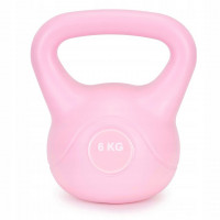 Kettlebell 6 kg, bitum cu invelis rezistent ABS, 21x24 cm, roz Kettlebell 6 kg, bitum cu invelis rezistent ABS, 21x24 cm, roz